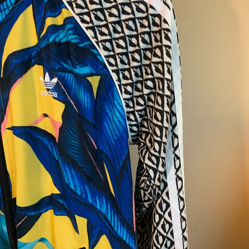 adidas Yellow & Blue Tropical Track Jacket - Picture 6 of 7